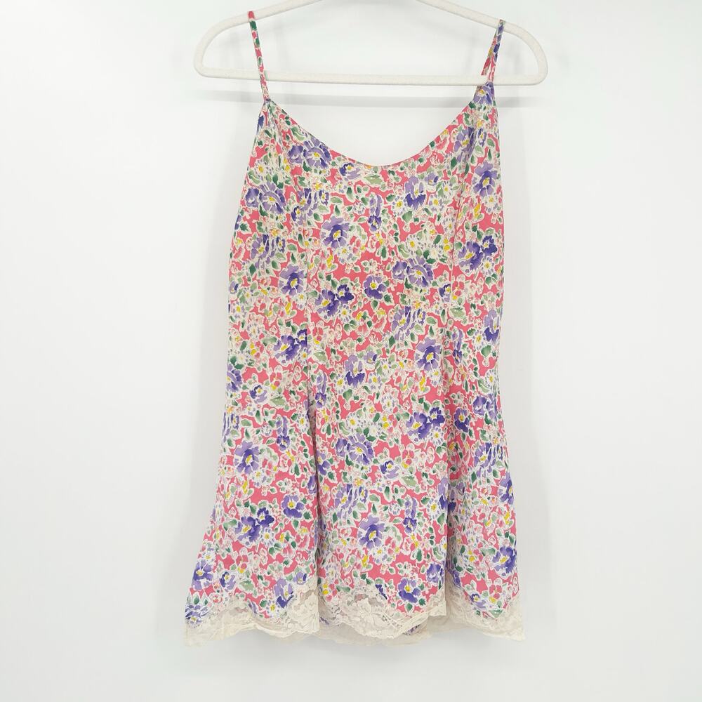 Victorias Secret VS Gold Label VTG Vintage Coquette Lace Floral Slip Dress Large
